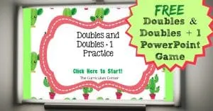 FREE Doubles and Doubles + 1 PowerPoint Game | Doubles Facts | The Curriculum Corner 3