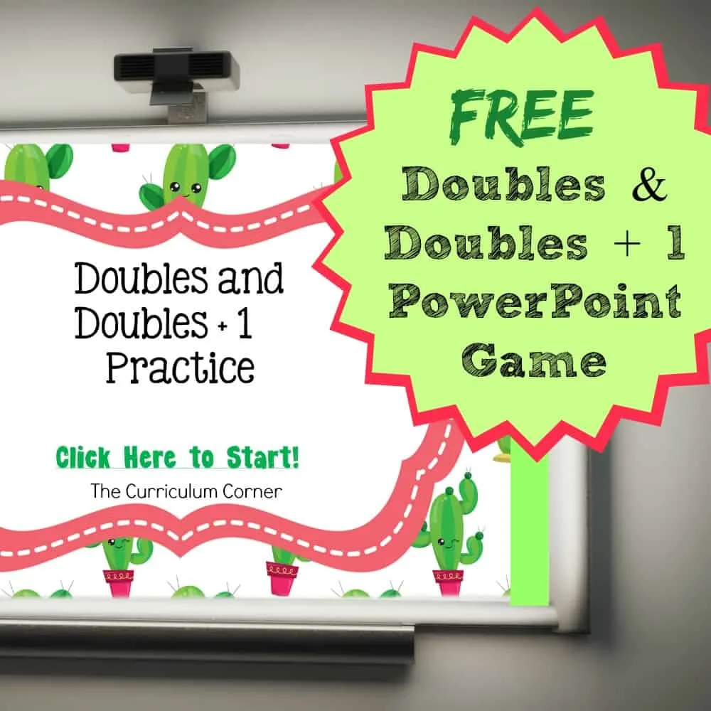 FREE Doubles and Doubles + 1 PowerPoint Game | Doubles Facts | The Curriculum Corner 2