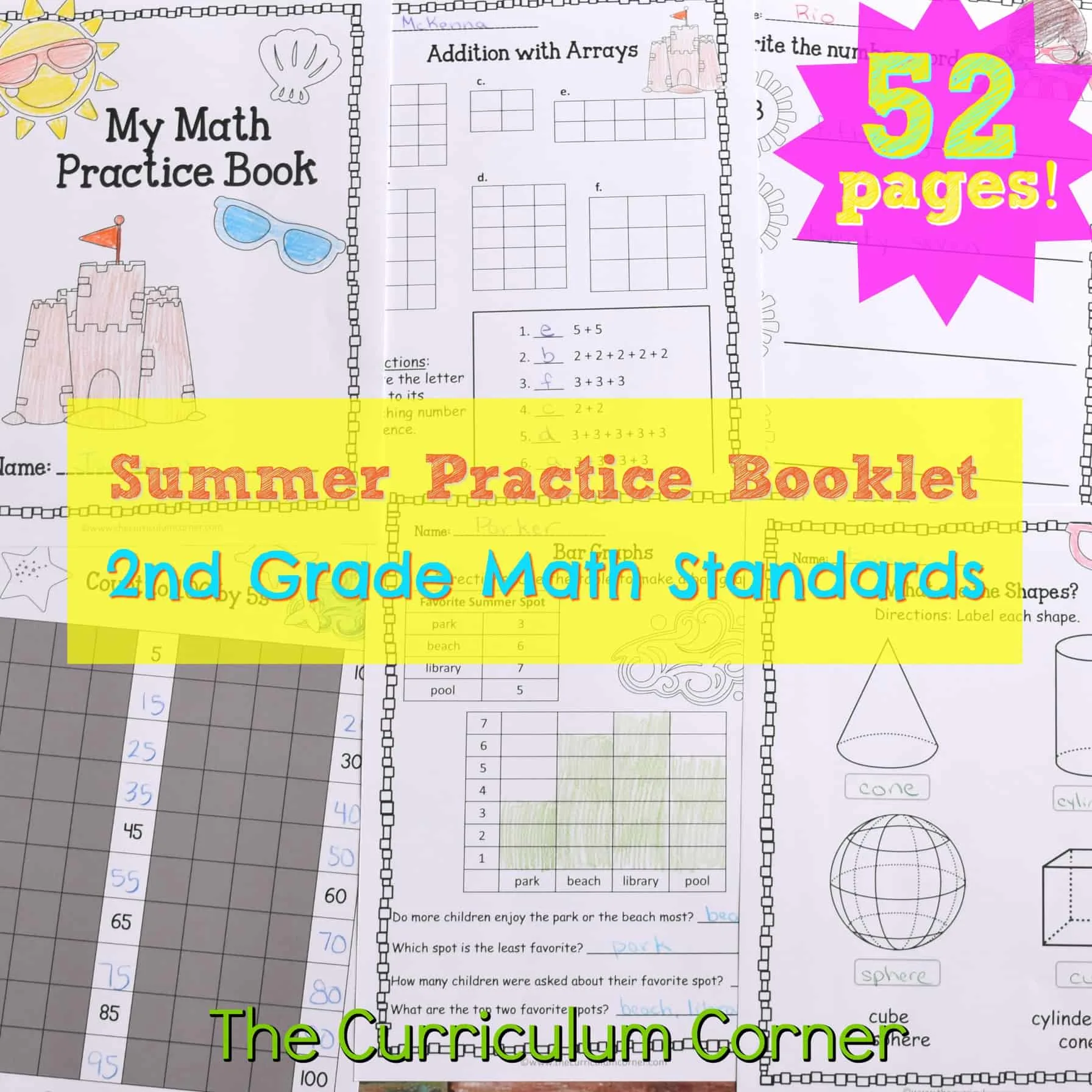 FREE Summer Math Practice Booklet from The Curriculum Corner