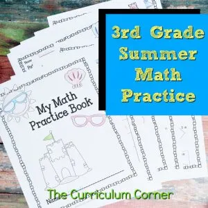 FREE 3rd Grade Standards Summer Math Practice Booklet from The Curriculum Corner feature