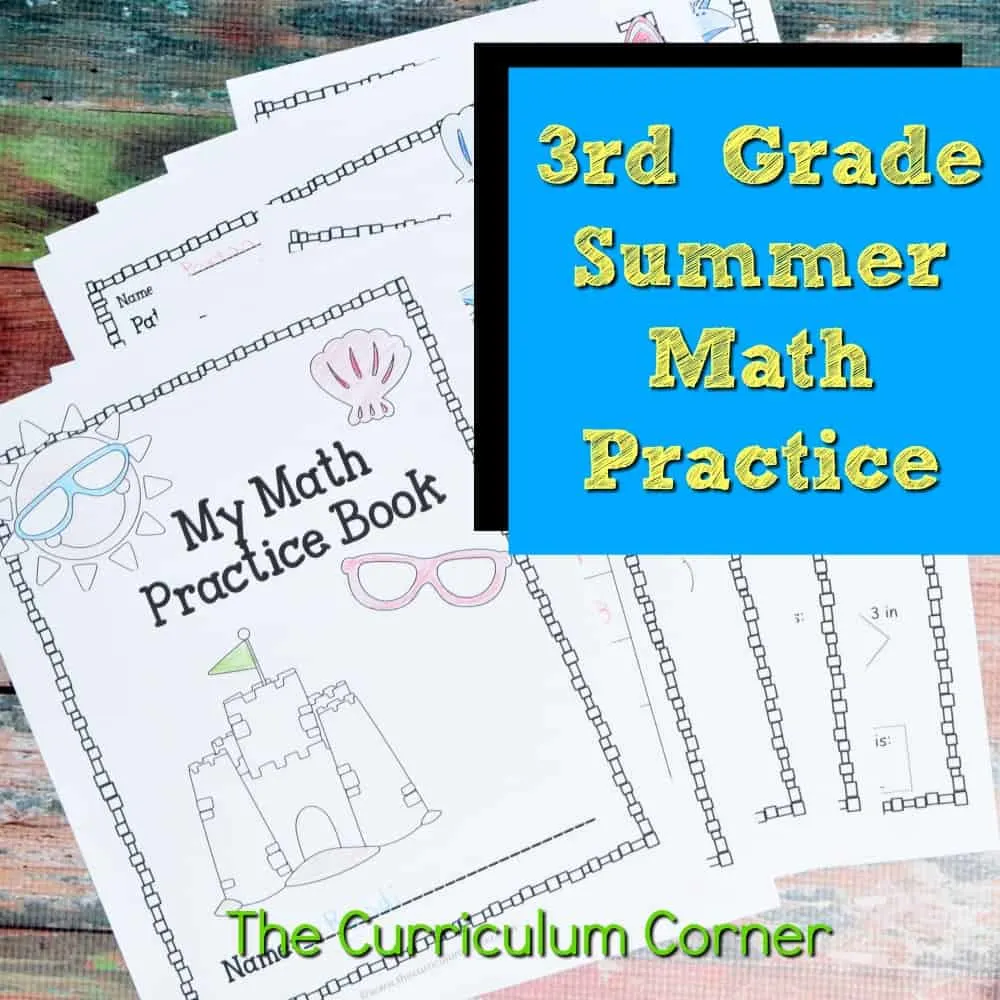 FREE 3rd Grade Standards Summer Math Practice Booklet from The Curriculum Corner feature