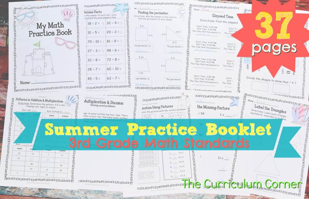 We have created 3rd grade summer math booklet to help your students get a little math skill practice in over their summer  break. 
