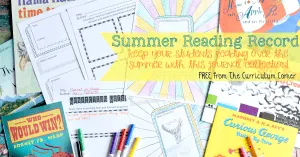FREE Summer Reading Record Journal from The Curriculum Corner 4