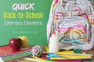 FREE Quick Back to School Literacy Centers from The Curriculum Corner
