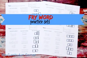 FREE Fry Word Practice Pages from The Curriculum Corner | Sight Words 2