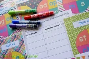 Free Word Family Activity Spinners from The Curriculum Corner 5