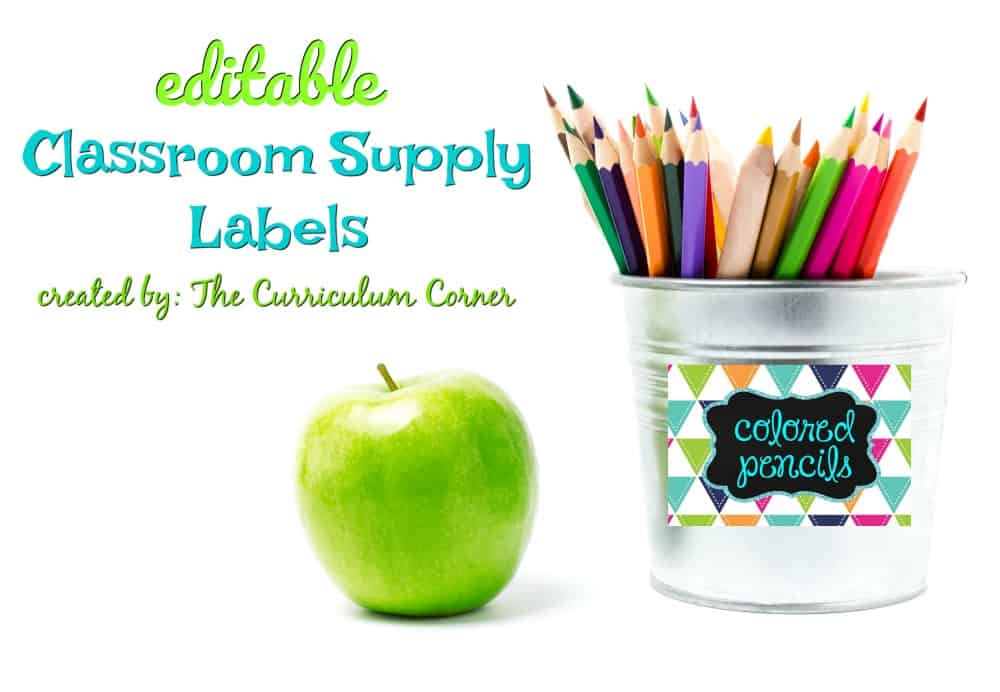 Editable Classroom Supply Labels