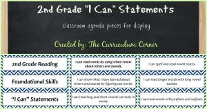 FREE 2nd Grade Kid Friendly Standards from The Curriculum Corner | NOT Common Core Many Resources Available | Agenda Pieces