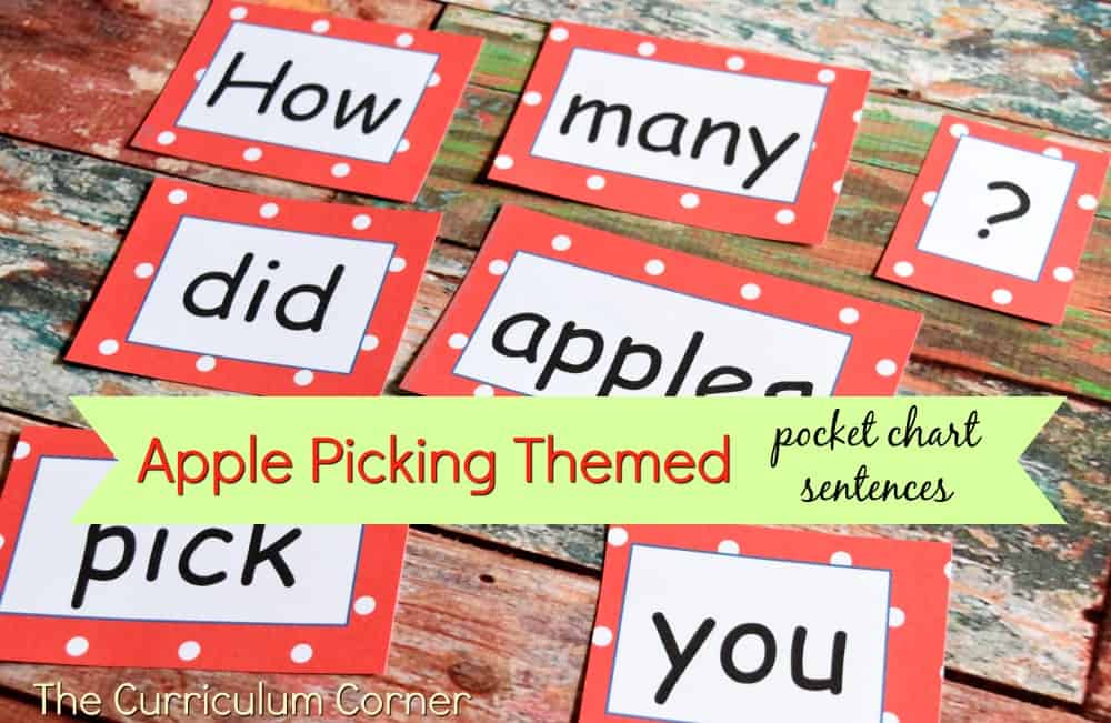 FREE Apple Picking Word Work from The Curriculum Corner | Apple Word Work