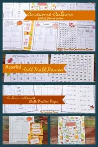 FREE fall math & fall literacy center activities from The Curriculum Corner 7