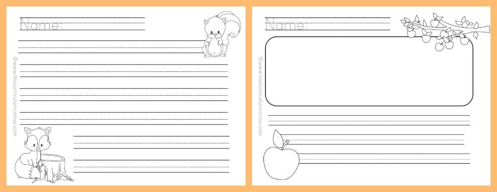 FREE Fall Lined Papers for Writing Workshop from The Curriculum Corner 5