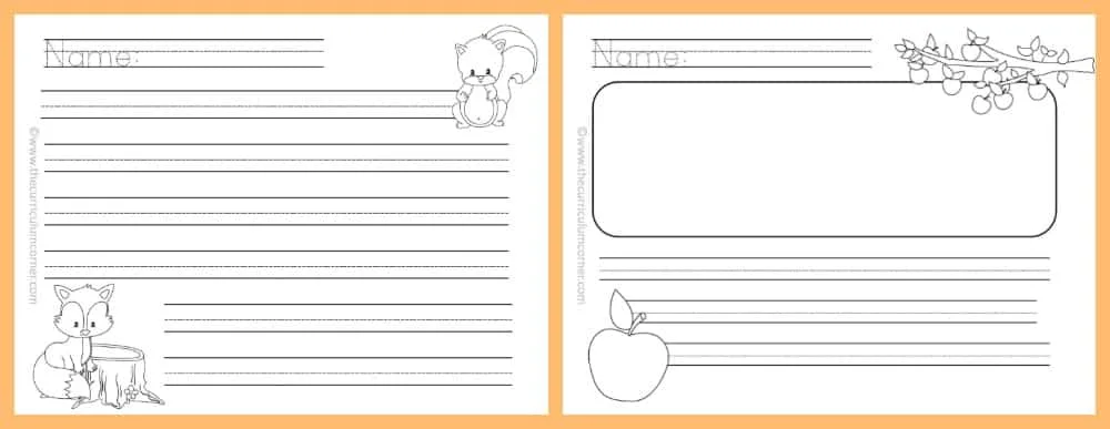 FREE Fall Lined Papers for Writing Workshop from The Curriculum Corner 5