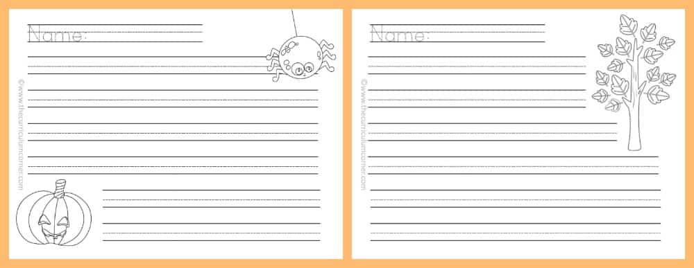 FREE Fall Lined Papers for Writing Workshop from The Curriculum Corner 6