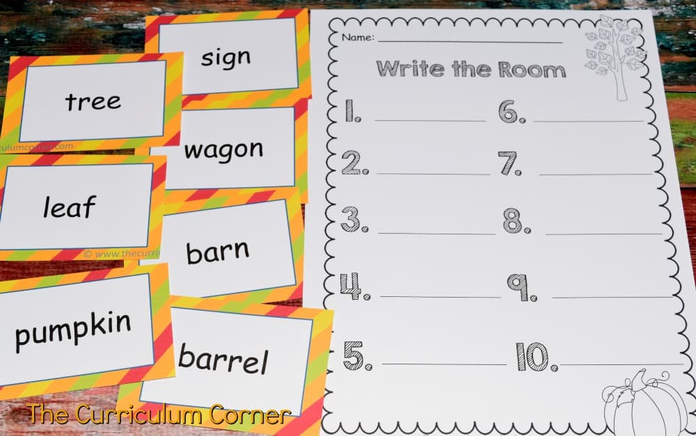 FREE Fall Literacy Pack from The Curriculum Corner | Word Work | Fluency Sentences | Write the Room & more 6