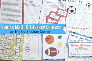 FREE Sports Math & Literacy Centers from The Curriculum Corner