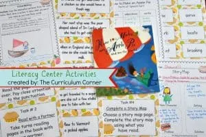 FREE Literacy Center Activities for How to Make an Apple Pie and See the World FREE from The Curriculum Corner