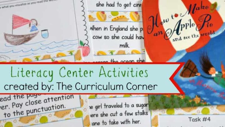 FREE Literacy Center Activities for How to Make an Apple Pie and See the World FREE from The Curriculum Corner 2