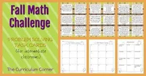 FREE Fall Problem Solving Challenge Problems from The Curriculum Corner