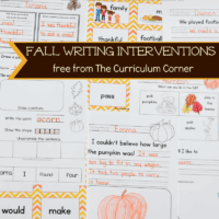 FREE Fall Writing Interventions from The Curriculum Corner 4 6
