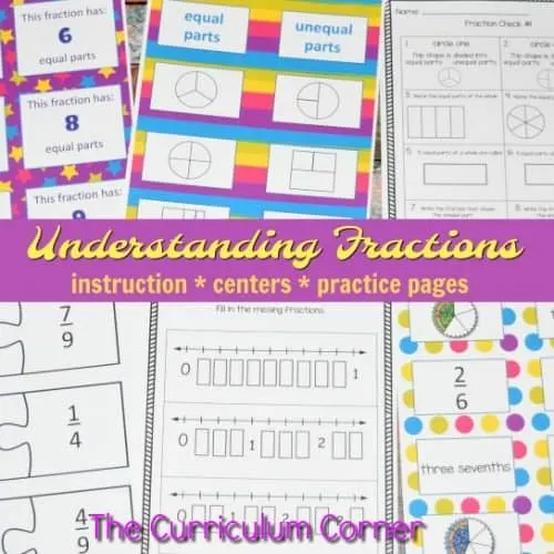 Understanding Fractions FREE from The Curriculum Corner | practice pages, assessments,exit tickets, instructional PowerPoint
