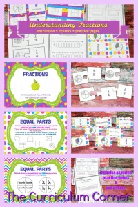 Understanding Fractions FREE from The Curriculum Corner | practice pages, assessments,exit tickets, instructional powerpoint
