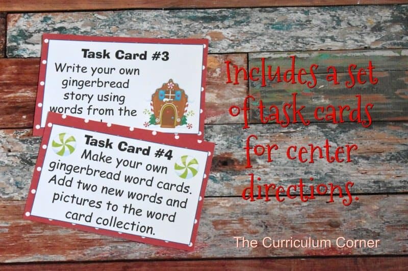 FREE Gingerbread Literacy Centers from The Curriculum Corner 4