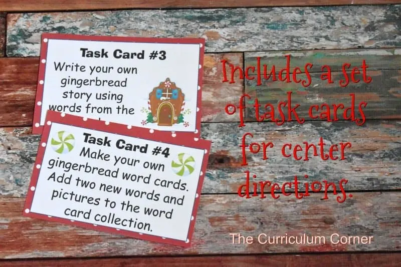 FREE Gingerbread Literacy Centers from The Curriculum Corner 4