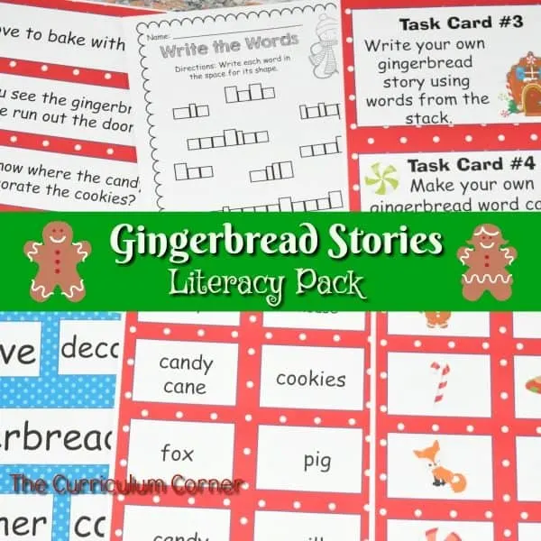 FREE Gingerbread Literacy Centers from The Curriculum Corner 10
