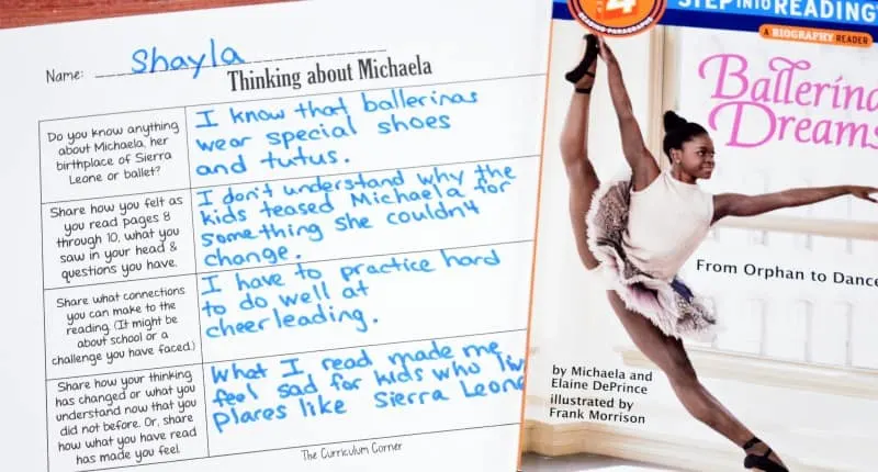 FREE Book Study Ballerina Dreams about Michaela DePrince from The Curriculum Corner 3