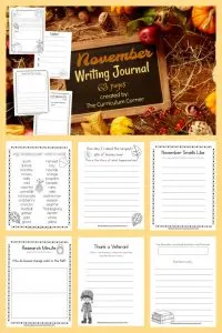 FREE November Wriitng Journal from The Curriculum Corner - 63 pages! 4