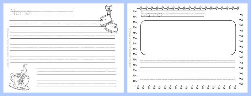 FREE Winter Themed Lined Writing Papers from The Curriculum Corner | Winter Lined Papers