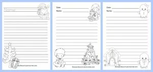 FREE Winter Themed Lined Writing Papers from The Curriculum Corner | Winter Lined Papers 5