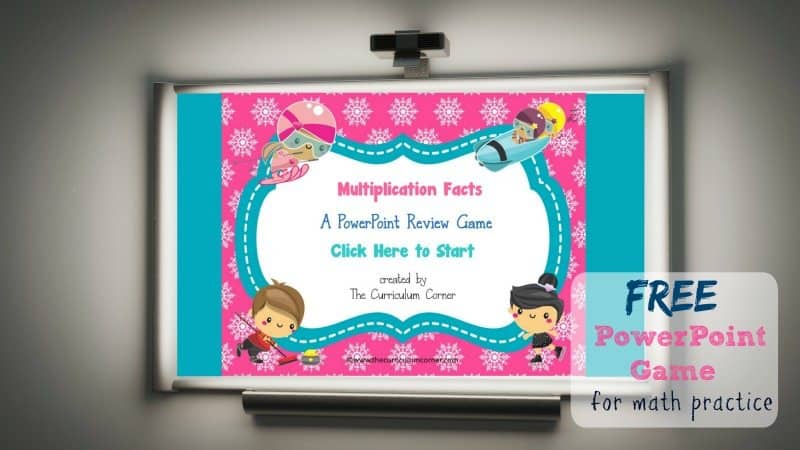 Use this winter multiplication facts PowerPoint game to give your students practice with recalling basic facts. Designed with a winter sports theme.