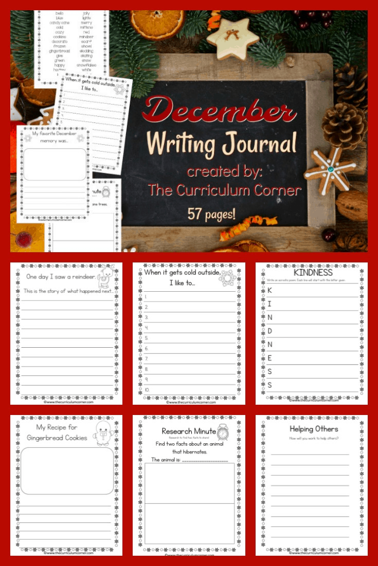 FREE December Writing Journal from The Curriculum Corner 3