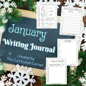 January Writing Journal FREE from The Curriculum Corner