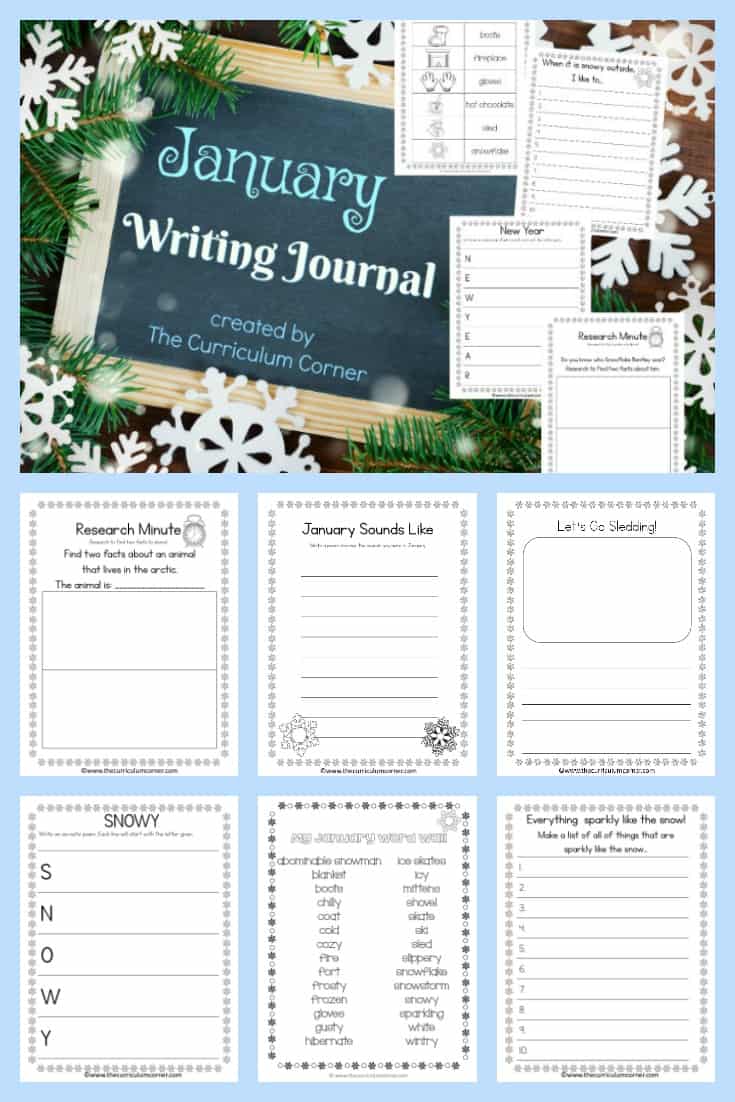 FREE January Journal for Writing from The Curriculum Corner 2