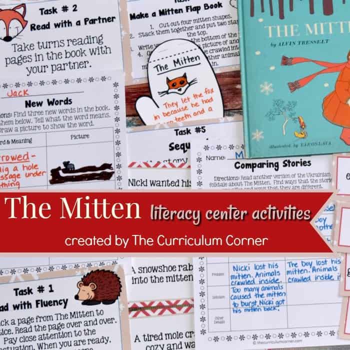 The MItten FREE literacy center activities from The Curriculum Corner