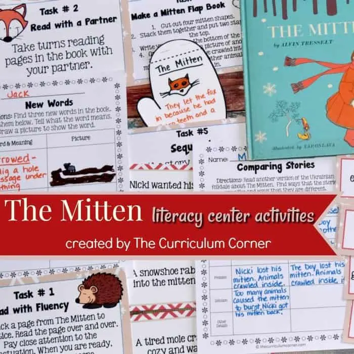 The MItten FREE literacy center activities from The Curriculum Corner