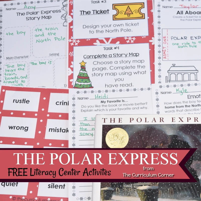 FREE The Polar Express Literacy Center Activities