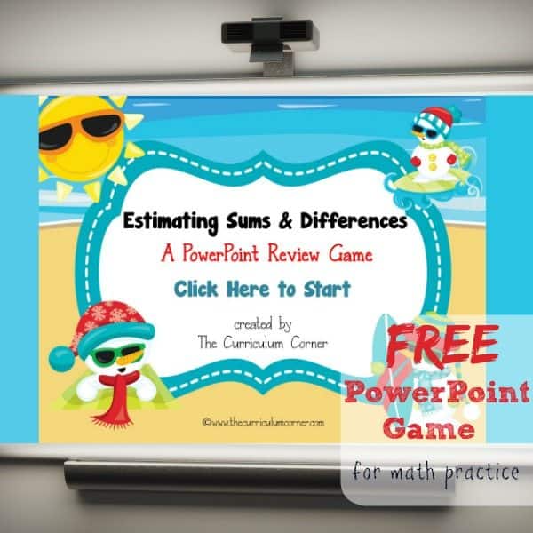 Estimating Sums & Estimating Differences PowerPoint Game FREE from The Curriculum Corner