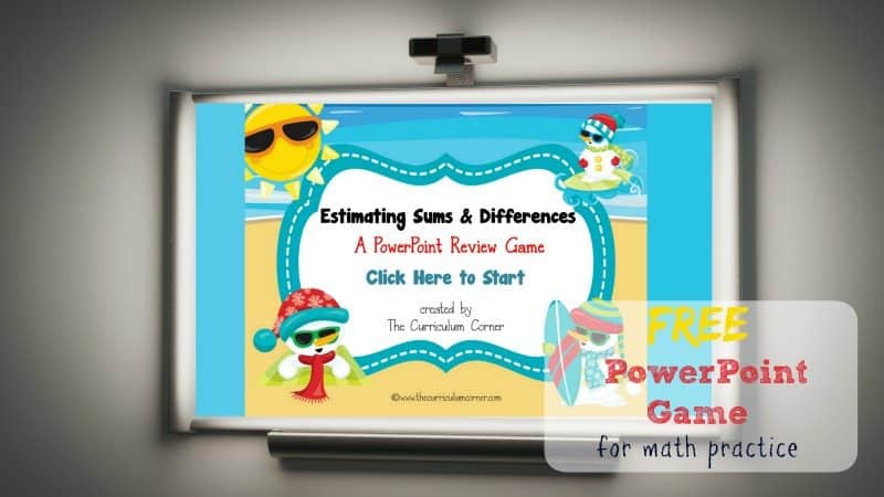 This free PowerPoint game is designed to give your students practice with estimating sums and estimating differences.