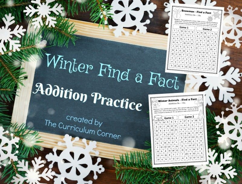 These winter addition fact practice games are designed to offer basic fact practice in a fun and engaging format!