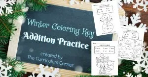 Winter Coloring Key Addition ( Color by Number)