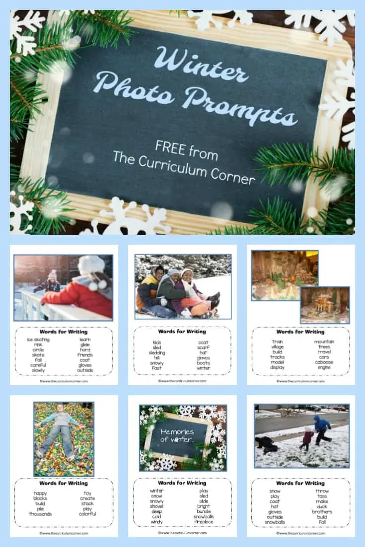 FREE Winter Photo Prompts for Writing from The Curriculum Corner