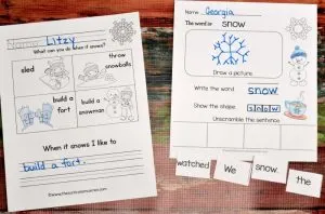 FREE Winter Writing Interventions from The Curriculum Corner