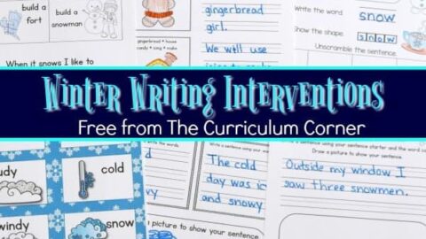 FREE Winter Writing Interventions from The Curriculum Corner