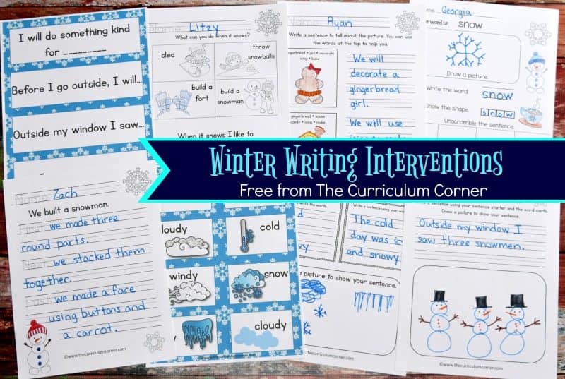 These winter writing interventions are designed to help you with those students that require a little prompting during writing FREE