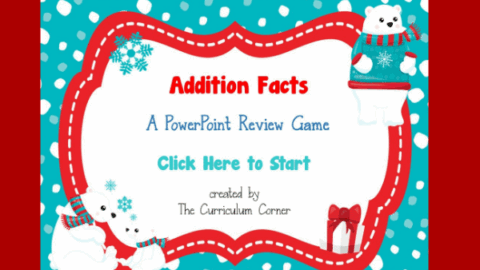 FREE Winter Addition Facts PowerPoint Game 3