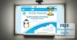 FREE Arctic Animals Subtraction Facts PowerPoint Game from The Curriculum Corner 2
