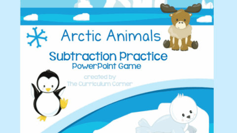 FREE Arctic Animals Subtraction Facts PowerPoint Game from The Curriculum Corner